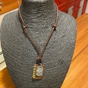 BoHo adjustable interesting leather necklace!